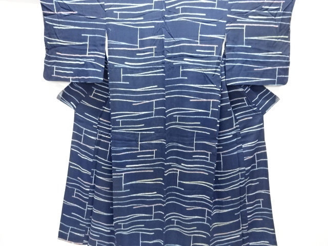 アンティーク　錦紗変わり横段模様着物